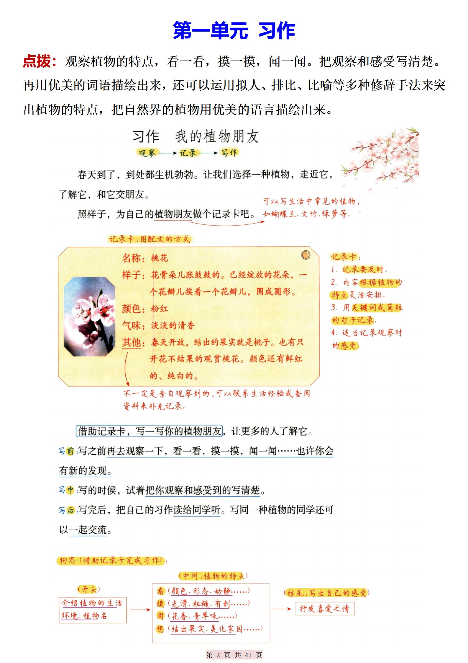 三下语文期末复习习作写作技巧及范文分析（41页）-青禾学社