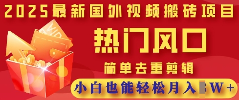 2025最新视频搬砖项目,热门风口,简单去重剪辑,小白也能轻松月入过W-青禾学社
