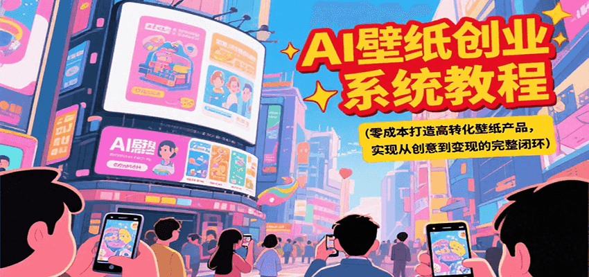 AI壁纸创业系统教程,零成本打造高转化壁纸产品,实现从创意到变现的完整闭环-青禾学社