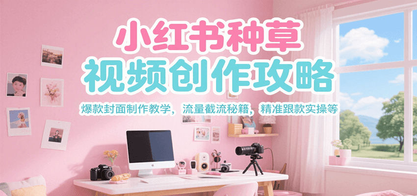小红书种草视频创作攻略，爆款封面制作教学 ，流量截流秘籍 ，精准跟款实操等-青禾学社