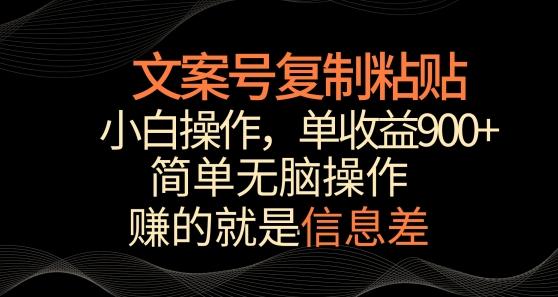 文案号掘金，简单复制粘贴，小白操作，单作品收益900+【揭秘】-青禾学社