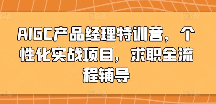 AIGC产品经理特训营，个性化实战项目，求职全流程辅导-青禾学社