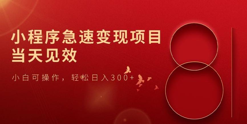 小程序急速变现项目,当天见效,小白可操作,轻松日入300+-青禾学社
