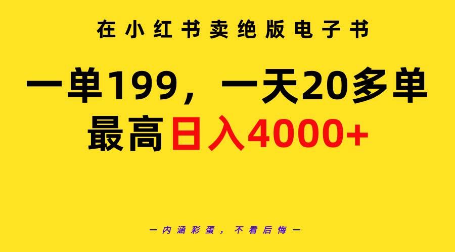 (9401期)在小红书卖绝版电子书，一单199 一天最多搞20多单，最高日入4000+教程+资料-青禾学社