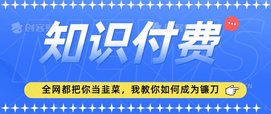 2024最新知识付费项目，小白也能轻松入局，全网都在教你做项目，我教你做镰刀【揭秘】-青禾学社