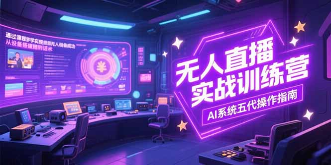 无人直播实操训练营,从设备搭建到话术,AI系统五代操作指南(7月更新-青禾学社