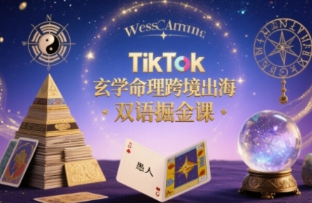 TikTok玄学命理跨境出海双语掘金课，手把手教你用命理知识精准直击海外用户痛点-青禾学社