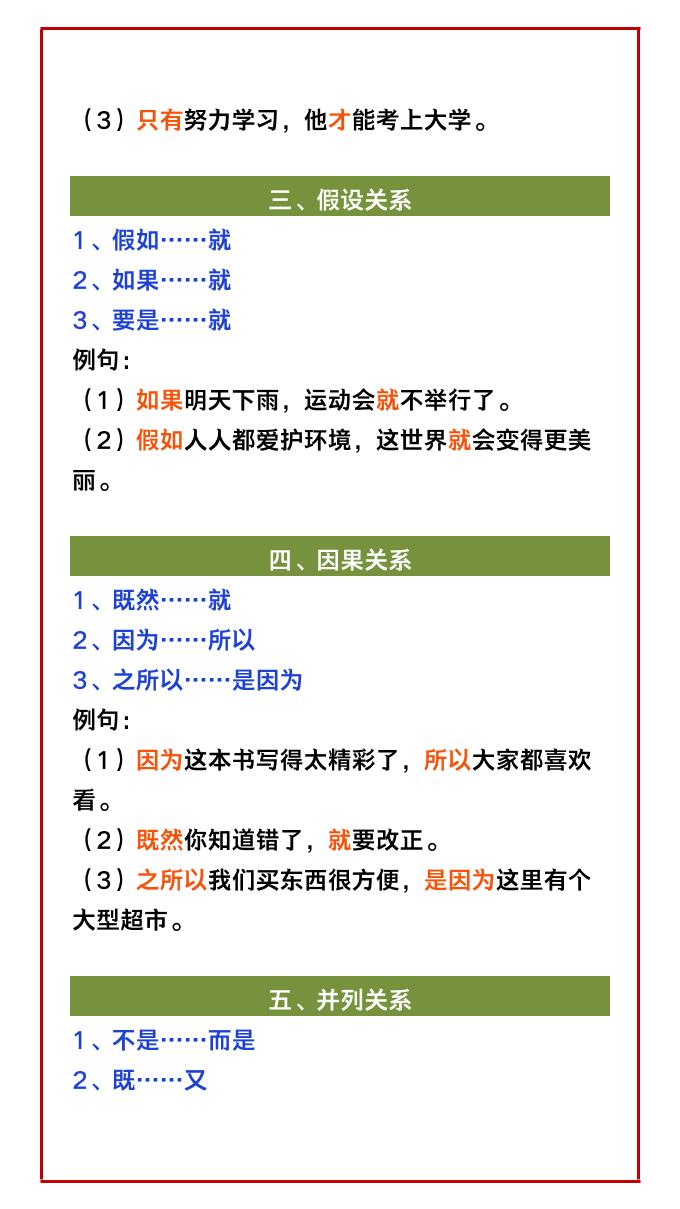 【2025秋新版】二年级语文必考重点关联词造句，给孩子收藏！-二上语文-青禾学社