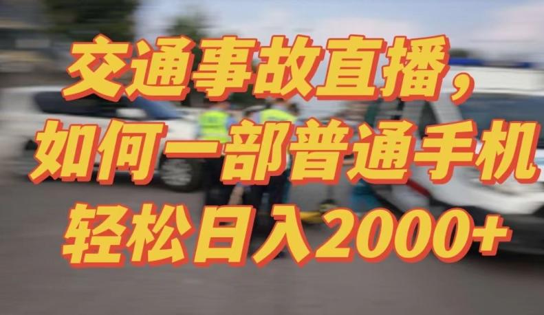 2024最新玩法半无人交通事故直播,实战式教学,轻松日入2000+,人人都可做【揭秘】-青禾学社