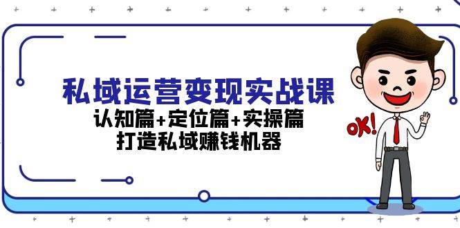 私域运营变现实战课:认知篇+定位篇+实操篇,打造私域赚钱机器-青禾学社