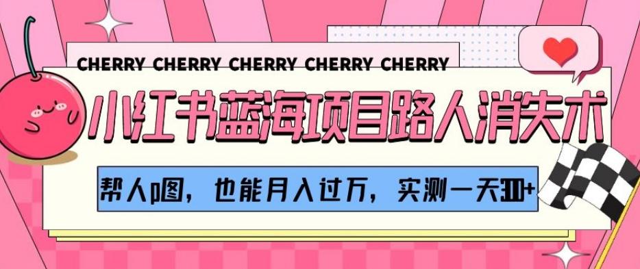 小红书蓝海项目路人消失术，帮人p图，也能月入过万，实测一天300+【揭秘】-青禾学社