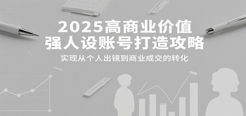 2025高商业价值强人设账号打造攻略,实现从个人出镜到商业成交的转化-青禾学社