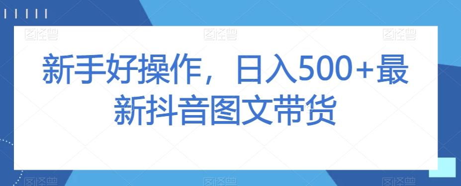新手好操作，日入500+最新抖音图文带货【揭秘】-青禾学社