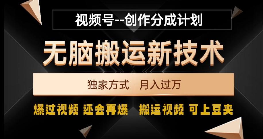 视频号无脑搬运新技术,破原创壕流量,独家方式,爆过视频,还会再爆【揭秘】-青禾学社