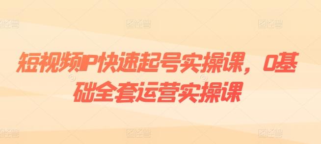 短视频IP快速起号实操课，0基础全套运营实操课，爆款内容设计+粉丝运营+内容变现-青禾学社