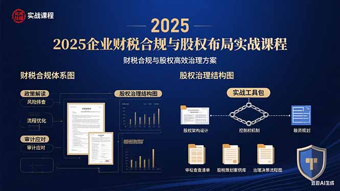 2025企业财税合规与股权布局的实战课程:财税合规与股权高效治理方案-青禾学社