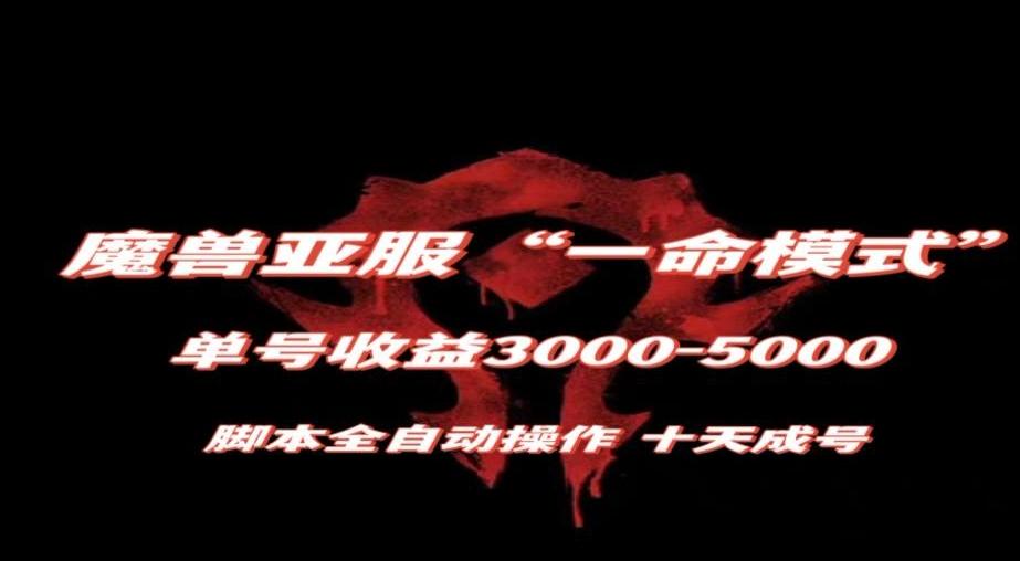 魔兽亚服一命模式，10天成号-单号3千-5千，脚本全自动操作，保姆级教学【揭秘】-青禾学社