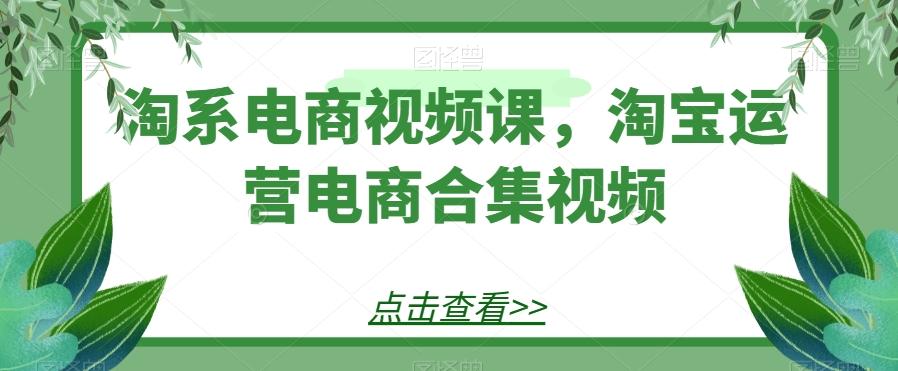 淘系电商视频课,淘宝运营电商合集视频-青禾学社