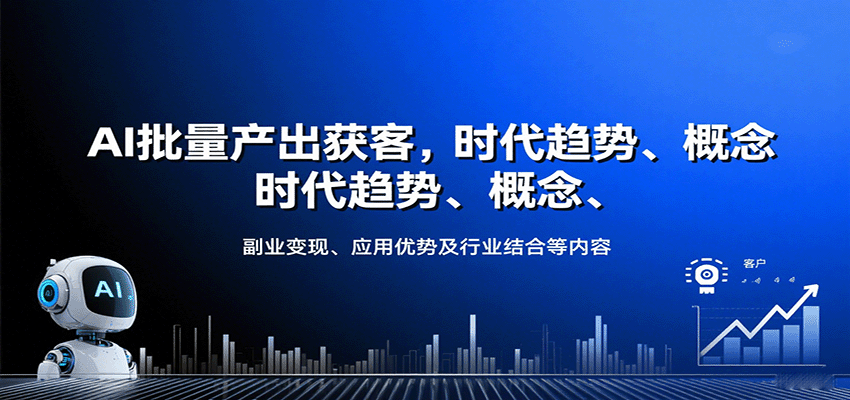 AI批量产出获客,时代趋势、概念、副业变现、应用优势及行业结合等内容-青禾学社
