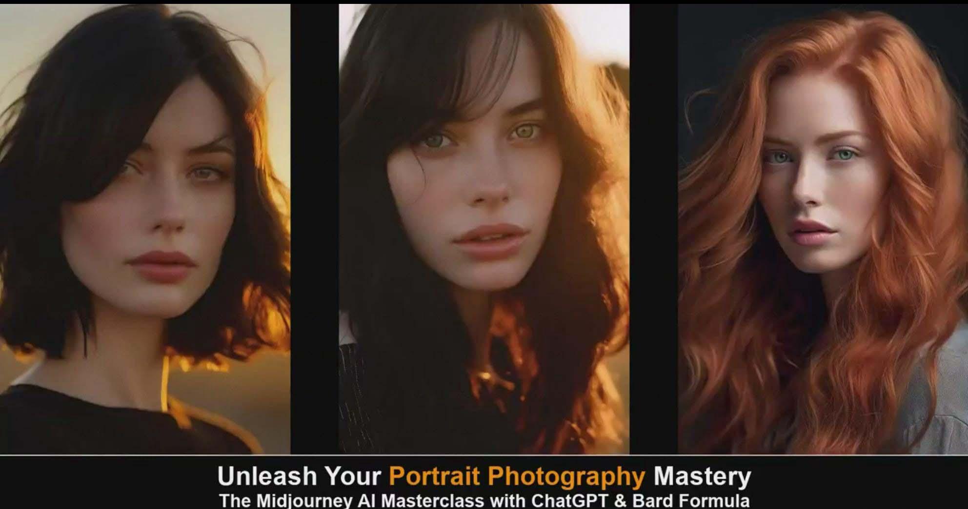 图片[3]-(9312期)Midjourney v5 ChatGPT 和 Bard AI人工智能人像摄影大师班-15节-中英字幕-青禾学社