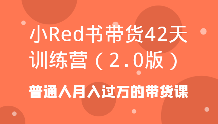 小Red书带货42天训练营(2.0版)普通人月入过万的带货课-青禾学社