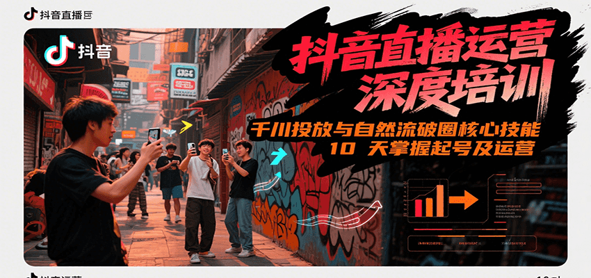 抖音直播运营深度培训，千川投放与自然流核心技能，10天掌握起号及运营(6-7月新课)-青禾学社